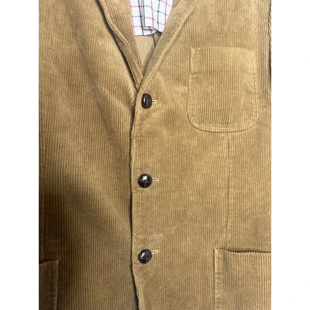 Brooks Brothers Traditional Fit Corduroy Brown Blazer Size 42R Preppy Quiet Lux
